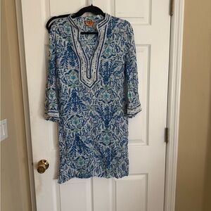 Tory Burch Blue and White Floral Dress